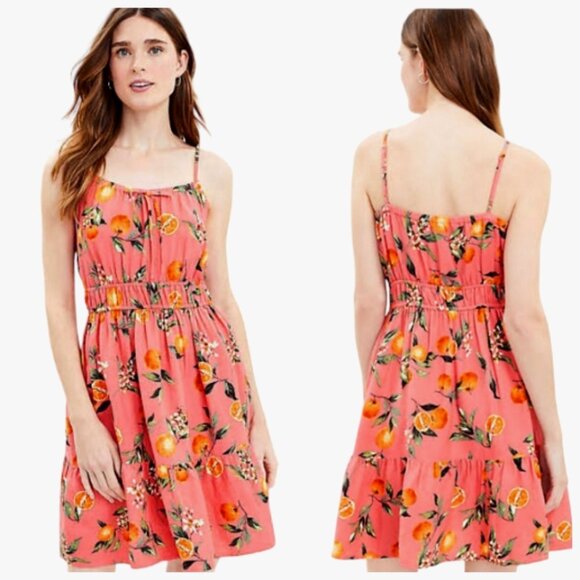 LOFT Women's Vibrant Pink and Orange Dress Small - Picture 1 of 7